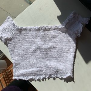 White Off the Shoulder Crop Top